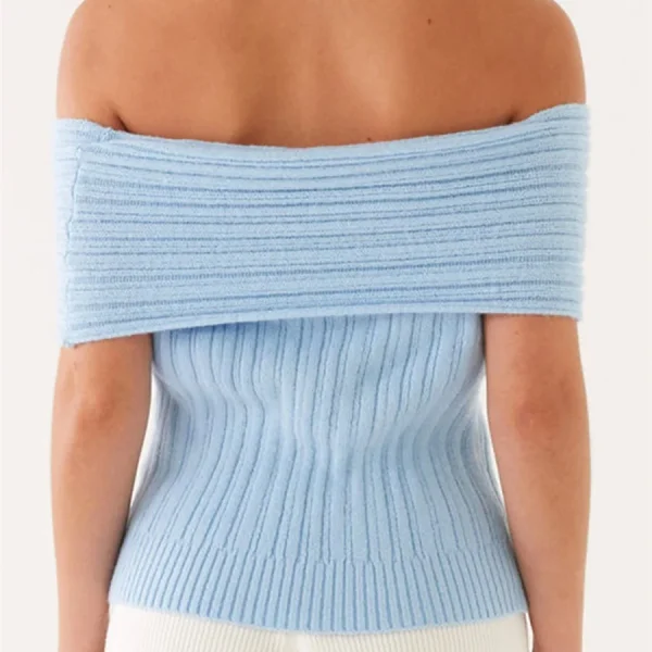 Women s Ribbed Off Shoulder Crop Top  T-Shirt Perfect for Spring