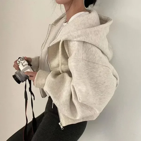 New Fashion Zipper Hood Sweatshirt  Long Sleeve